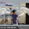 Đèn LED phẫu thuật treo trần nhà 2 nhánh 750/550