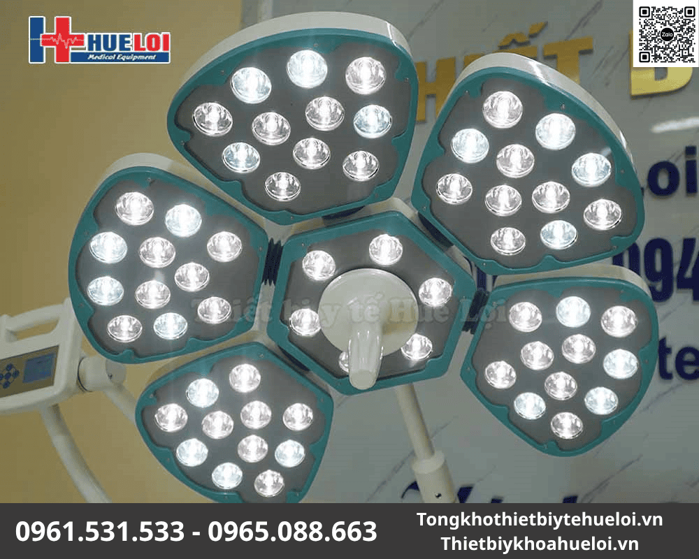 Đèn LED Phẫu Thuật Treo Tường 5 Cánh - Bóng LED OSRAM Đức Siêu Bền 7 đèn led phẫu thuật
