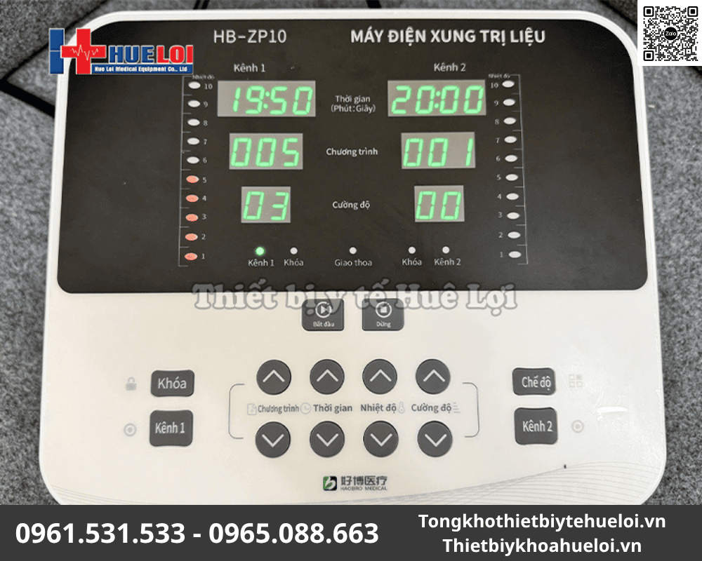 Máy Điện Xung Trung Tần HB-ZP10 Chính Hãng - Dòng Giao Thoa Hiện Đại 14 điện trị liệu