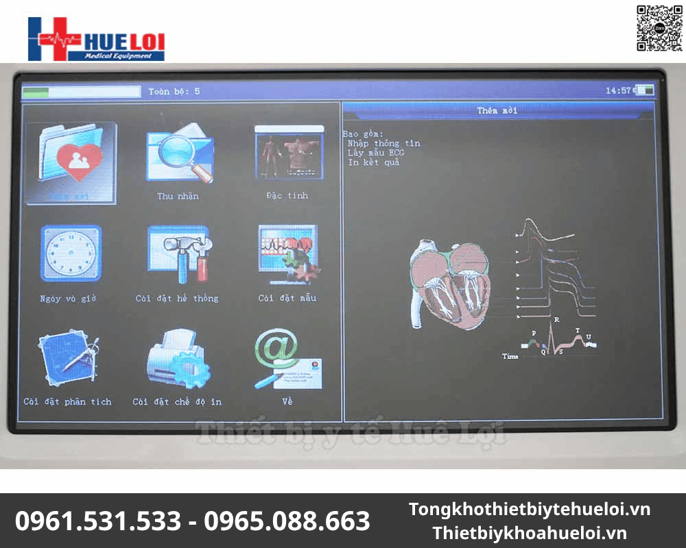 Máy điện tim 6 kênh Contec-600G | Màn hình cảm ứng 22 máy điện tim