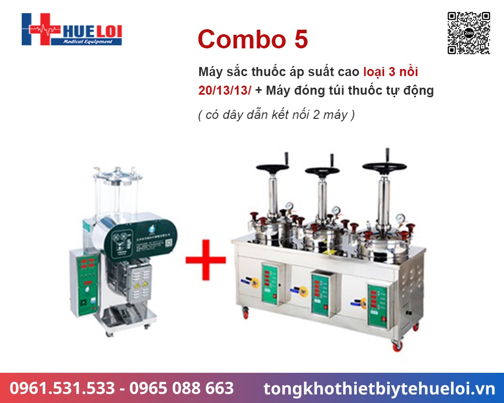 Máy sắc thuốc và đóng túi áp suất cao | Giải pháp YHCT hiện đại 24 combo máy sắc thuốc đóng túi