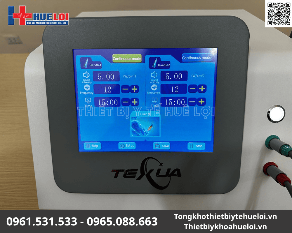 Máy Siêu Âm Trị Liệu 02 Đầu Dò Đa Tần Texua - Công Suất 5W/cm2 12 thiết bị siêu âm 2 đầu dò đa tần