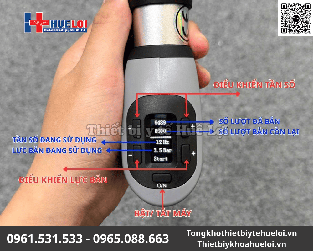 Máy Xung Kích Texua T703 Chính Hãng - Cường Độ 12 Bar Mạnh Nhất 21 máy vật lý trị liệu công suất cao