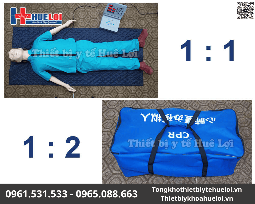 Mô hình thực hành sơ cấp cứu toàn thân 170cm có monitor 14 mô hình sơ cấp cứu