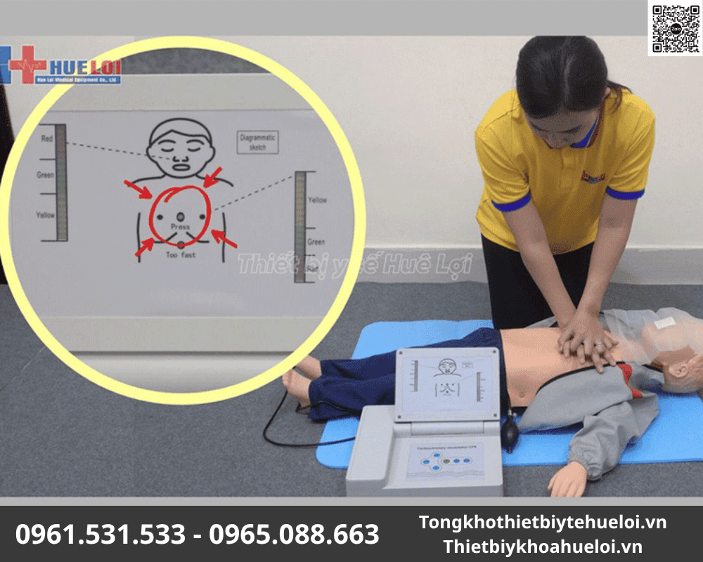 Mô Hình Cấp Cứu Ngừng Tuần Hoàn Trẻ Em Cao Cấp – Có Monitor Theo Dõi 8 mô hình cấp cứu ngừng tuần hoàn
