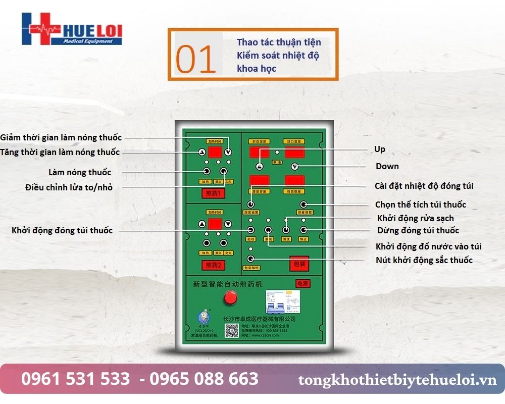 Máy Sắc Thuốc Đóng Gói Tự Động Loại 2 Nồi Đun Áp Suất Cao 22 máy sắc thuốc tự động