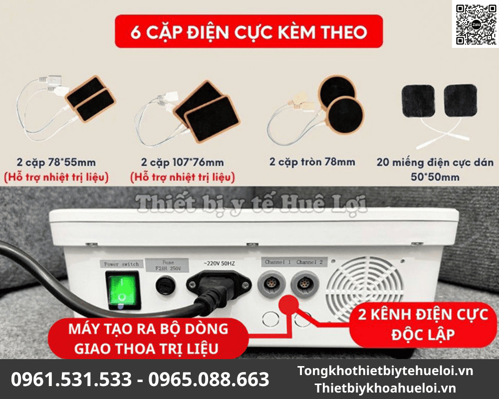 Máy Điện Xung Trung Tần HB-ZP10 Chính Hãng - Dòng Giao Thoa Hiện Đại 16 điện trị liệu