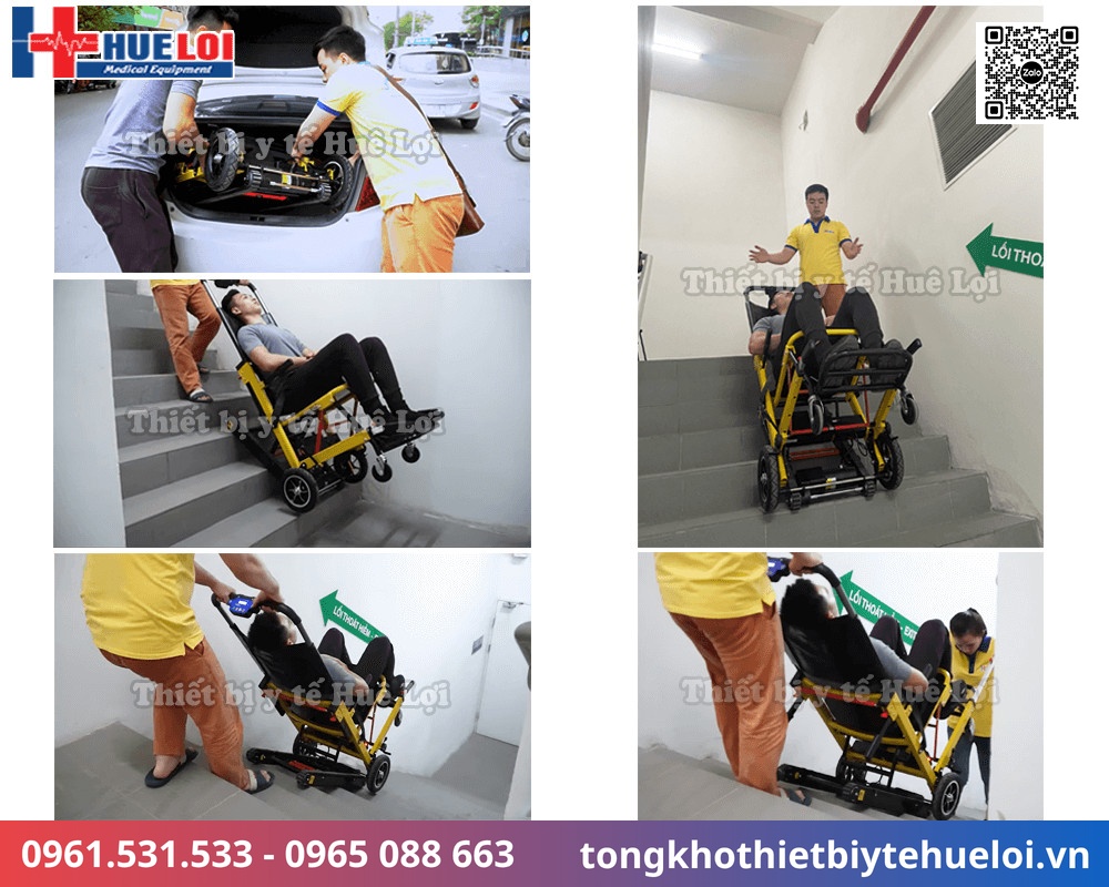 xe lăn leo cầu thang bánh xích